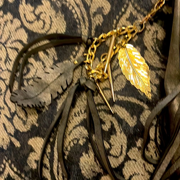 Gray leather fringe purse by Aldo. - Picture 2 of 7